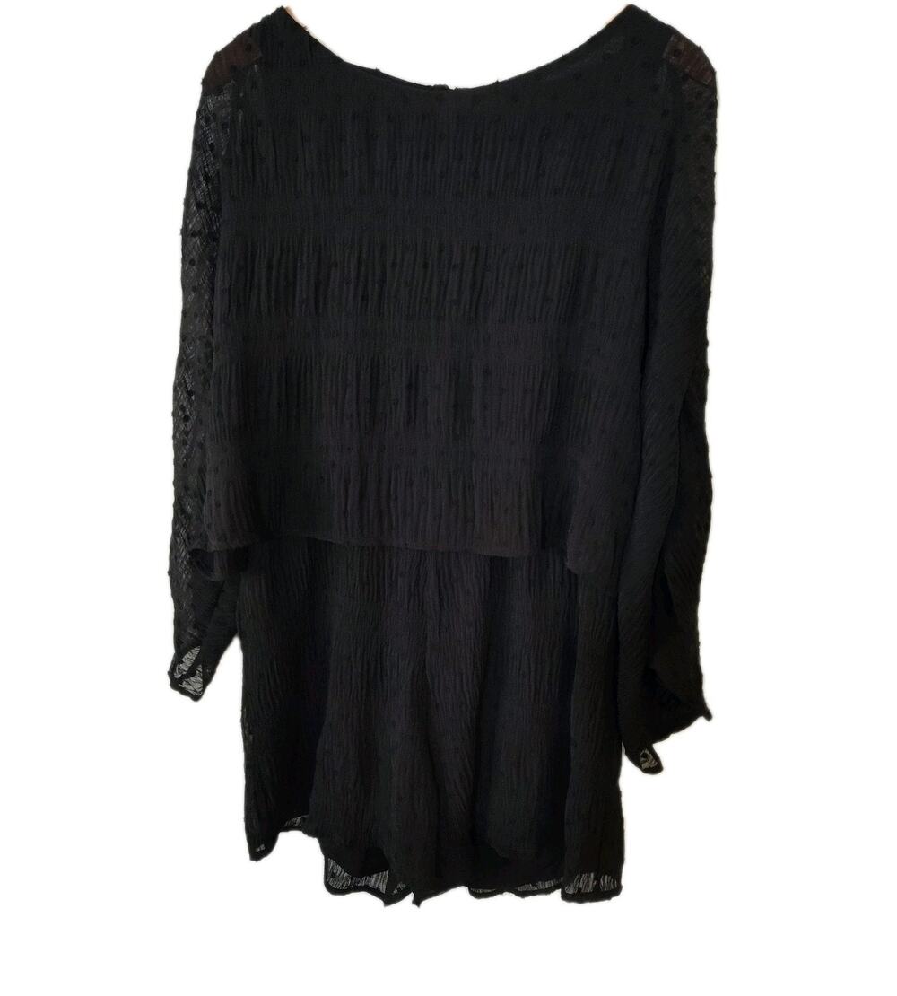 New Womens M Black Shorts Romper Sheer Sexy Whimsy Goth Boho Party Open Back